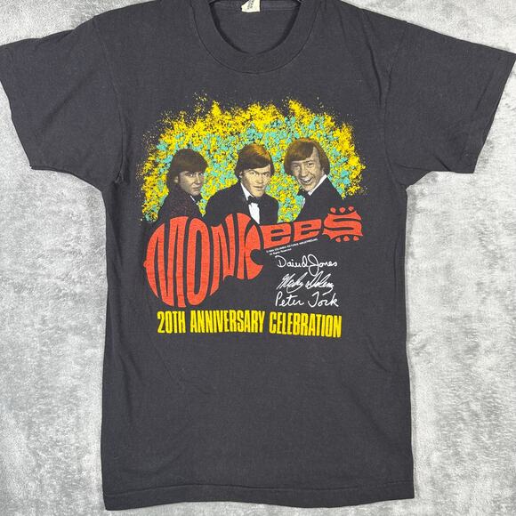 VINTAGE 1986 The Monkees Shirt Men's M 20th Anniversary Tour Made In USA - Picture 1 of 8